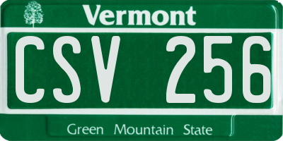 VT license plate CSV256