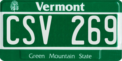 VT license plate CSV269