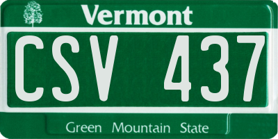 VT license plate CSV437