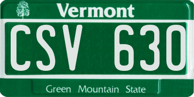VT license plate CSV630