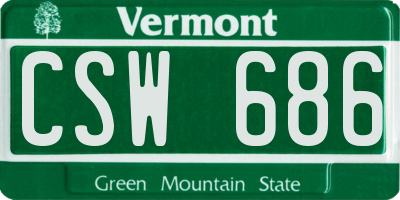 VT license plate CSW686