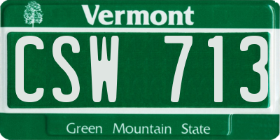 VT license plate CSW713