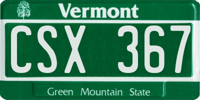 VT license plate CSX367