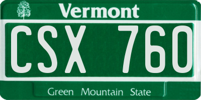 VT license plate CSX760