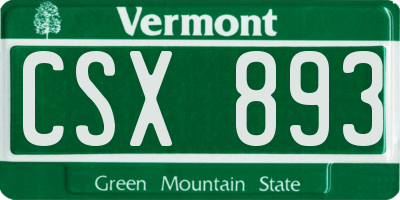 VT license plate CSX893