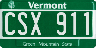 VT license plate CSX911