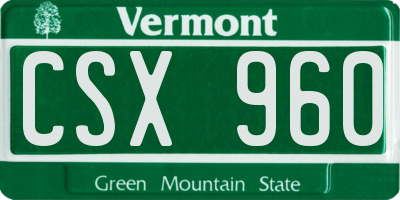 VT license plate CSX960