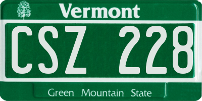 VT license plate CSZ228