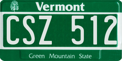 VT license plate CSZ512