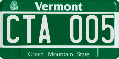 VT license plate CTA005