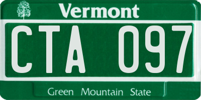 VT license plate CTA097