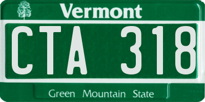 VT license plate CTA318