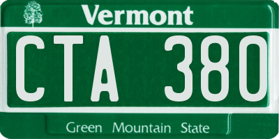 VT license plate CTA380
