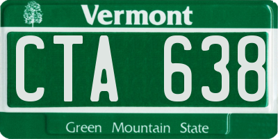 VT license plate CTA638