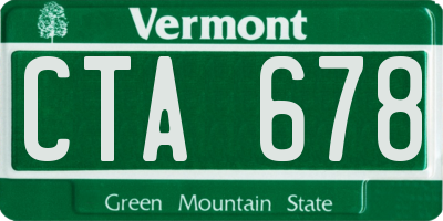 VT license plate CTA678