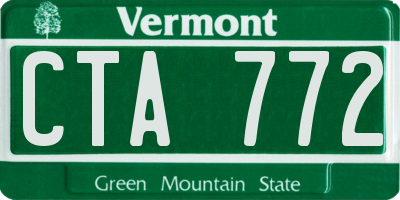 VT license plate CTA772