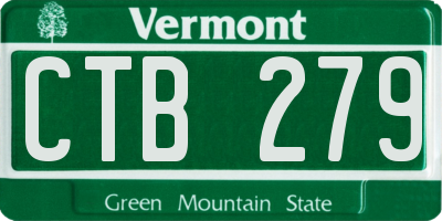 VT license plate CTB279