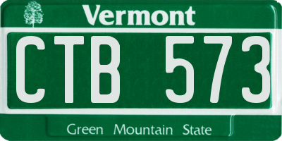 VT license plate CTB573