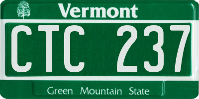 VT license plate CTC237