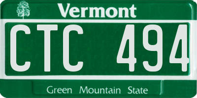 VT license plate CTC494