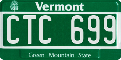 VT license plate CTC699