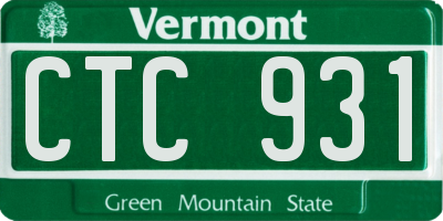 VT license plate CTC931
