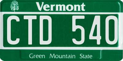 VT license plate CTD540