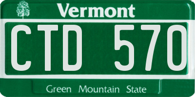 VT license plate CTD570