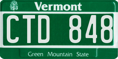 VT license plate CTD848