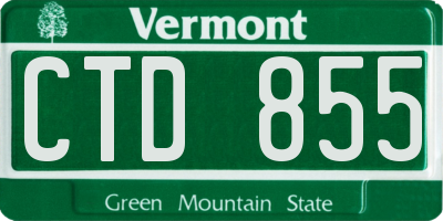 VT license plate CTD855