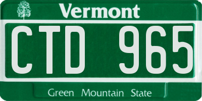 VT license plate CTD965