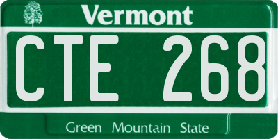 VT license plate CTE268
