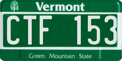VT license plate CTF153