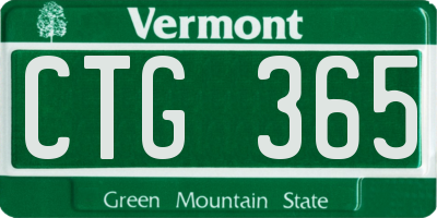 VT license plate CTG365