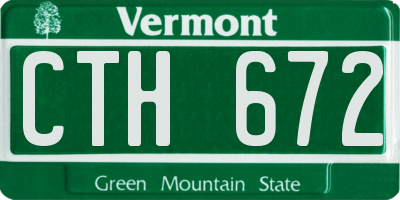 VT license plate CTH672