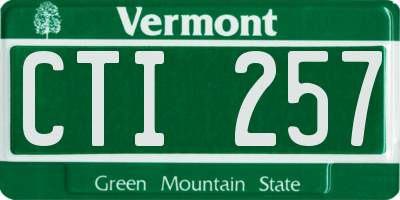 VT license plate CTI257