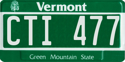 VT license plate CTI477