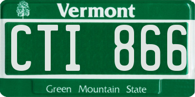 VT license plate CTI866