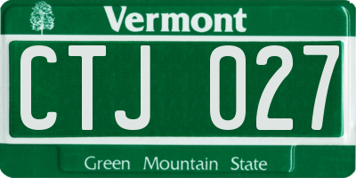 VT license plate CTJ027