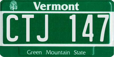 VT license plate CTJ147