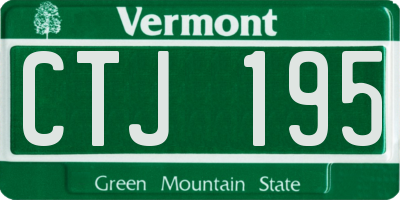 VT license plate CTJ195