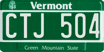 VT license plate CTJ504