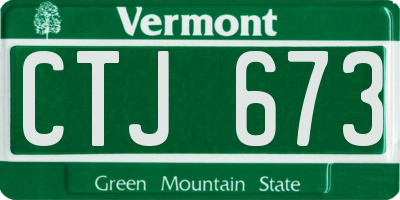 VT license plate CTJ673