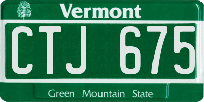 VT license plate CTJ675