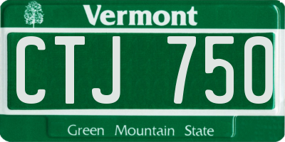 VT license plate CTJ750