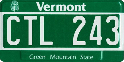 VT license plate CTL243