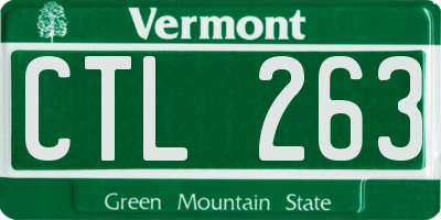 VT license plate CTL263