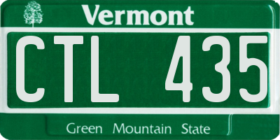 VT license plate CTL435