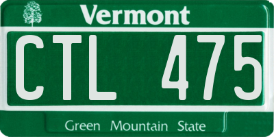 VT license plate CTL475