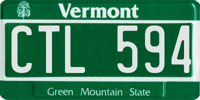 VT license plate CTL594